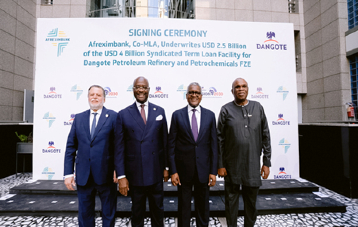 Refinaria Dangote assegura financiamento de 4 mil milh&otilde;es de d&oacute;lares numa opera&ccedil;&atilde;o liderada pela Afreximbank